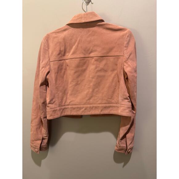 NWT Women’s FRAME Denim The Small Suede Jacket in Flamingo SZ XS - Picture 5 of 9